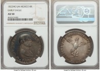 Augustin I Iturbide "Early Eagle" 8 Reales 1822 Mo-JM AU50 NGC, Mexico City mint, KM304. A pleasant mix of darkened steel and argent tones, and only v...