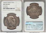 Maximilian Peso 1866-Mo UNC Details (Cleaned) NGC, Mexico City mint, KM388.1. A short-lived issue that always comes highly craved by collectors and en...