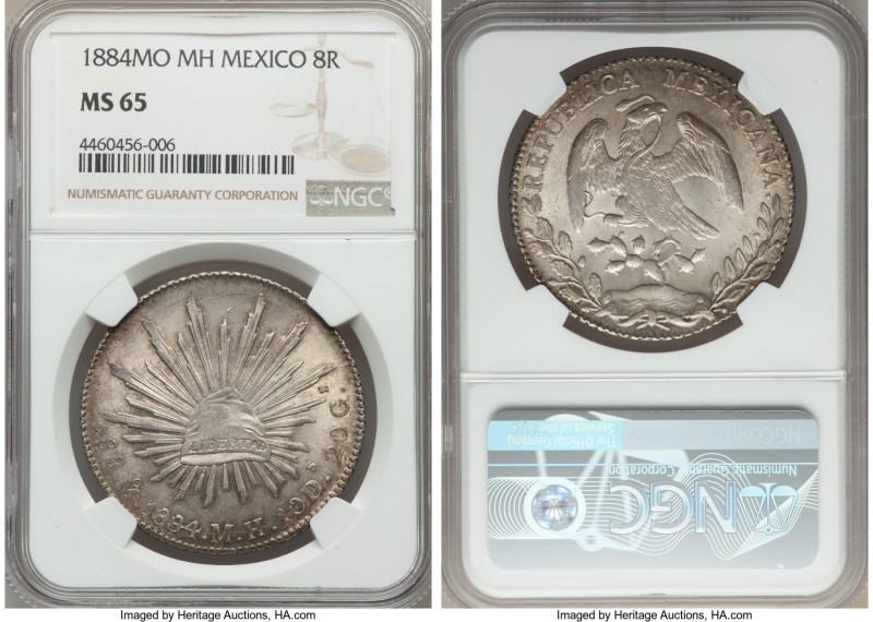 Republic 8 Reales 1884 Mo-MH MS65 NGC, Mexico City mint, KM377.1, DP-Mo69.

HID9...