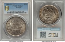 Republic 8 Reales 1886 Zs-JS MS65 PCGS, Zacatecas mint, KM377.13, DP-Zs71. A beautiful gem and highly alluring to the specialist interested in only th...