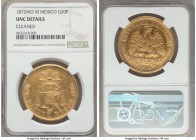 Republic gold 20 Pesos 1872 Mo-M UNC Details (Cleaned) NGC, Mexico City mint, KM414.6. Lightly cleaned, the fields still a wonderful honey-gold and tr...