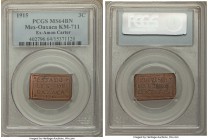 Oaxaca. Revolutionary 3 Centavos 1915 MS64 Brown PCGS, KM711. Among the finest examples of the type we have handled, the whole of the rectangular flaw...