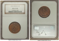 Estados Unidos 2 Centavos 1905 MS65 Red and Brown NGC, KM419. A very attractive specimen, quite elusive in this gem designation, superbly struck with ...