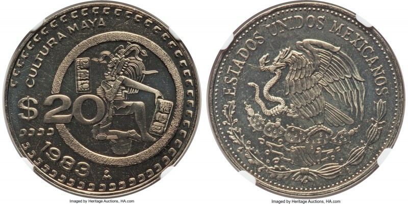 Estados Unidos Proof 20 Pesos 1983-Mo PR66 Cameo NGC, Mexico City mint, KM486. R...