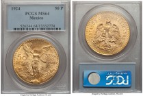 Estados Unidos gold 50 Pesos 1924 MS64 PCGS, Mexico City mint, KM481, Fr-172. AGW 1.2056 oz.

HID99912102018