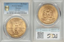 Estados Unidos gold 50 Pesos 1927 MS64+ PCGS, Mexico City mint, KM481. AGW 1.2056 oz.

HID99912102018