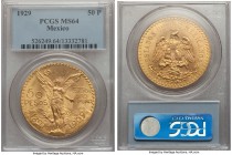 Estados Unidos gold 50 Pesos 1929 MS64 PCGS, Mexico City mint, KM481, Fr-172. AGW 1.2056 oz.

HID99912102018