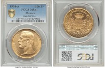 Albert I gold 100 Francs 1904-A MS61 PCGS, Paris mint, KM105, Gad-MC124. A bold design that is sure to entice. 

HID99912102018