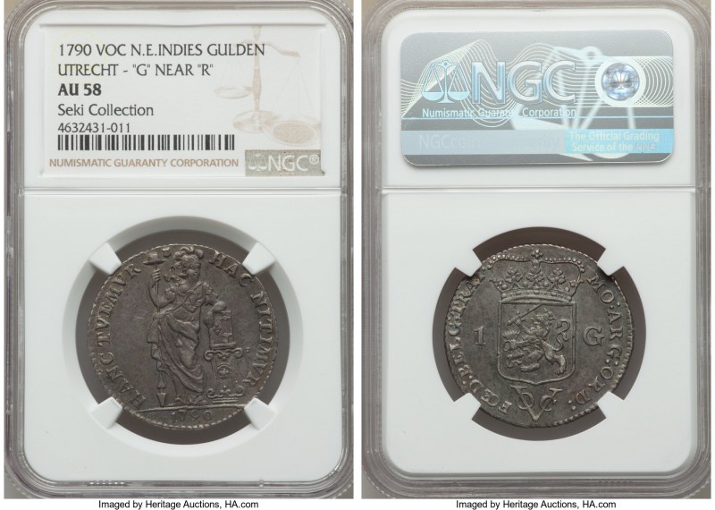 Dutch Colony. United East India Company Gulden 1790-(u) AU58 NGC, Utrecht mint, ...