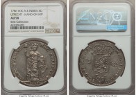 Dutch Colony. United East India Company 3 Gulden 1786 AU58 NGC, KM140. Utrecht issue. A scarcer type, with light argent luster and a delicate golden t...