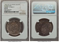 Dutch Colony. United East India Company Gulden 1786 AU58 NGC, KM139, Scholten-69c. West Friesland issue. An alluring near mint example, graphite toned...