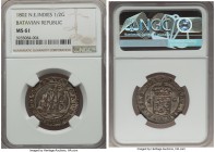 Dutch Colony. Batavian Republic 1/2 Gulden 1802 MS61 NGC, Enkhuizen mint, KM82. Deep steel tone, with an attractive lightening around the devices.

HI...