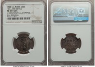 Dutch Colony. Batavian Republic silver Duit 1802 AU Details (Environmental Damage) NGC, Enkhuizen mint, KM76b. Holland issue. A considerable one-year ...