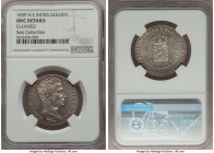 Dutch Colony. Willem I Gulden 1839-(u) UNC Details (Cleaned) NGC, Utrecht mint, KM300a. A piece almost certainly rather lightly cleaned long ago, most...
