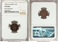 Dutch Colony. Willem III Proof 1/2 Cent 1855-(u) PR65 Brown NGC, Utrecht mint, KM306. An exceptional little gem, currently the finest certified by NGC...