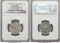 Java. United East India Company Rupee 1783 AU Details (Surface Hairlines) NGC, KM175.1, Scholten-462a. Mintmark of barred group of 5 pellets (Scholten...