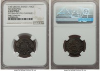 Pulu Penang (Prince of Wales Island). East India Company 1/4 Dollar 1788 AU Details (Environmental Damage) NGC, KM6.2, Scholten-968 (RR). The first of...