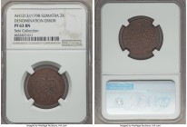 Sumatra. East India Company copper Proof Error 2 Keping AH 1213 (1798) PR63 Brown NGC, Soho mint, KM261, Scholten-955var (unlisted with this error). D...