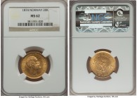 Oscar II gold 20 Kroner 1874 MS62 NGC, KM348. Also valued at 5 Speciedaler.

HID99912102018