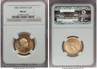 Oscar II gold 20 Kroner 1886 MS63 NGC, KM355. Choice, displaying shimmering fields and no significant distractions.

HID99912102018