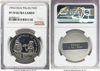 Republic palladium Proof Essai Dollar 1994 PR70 Ultra Cameo NGC, KM-Unl. A perfect gem and quite rare as one of only 15 pieces struck. APDW 1.000 oz.
...