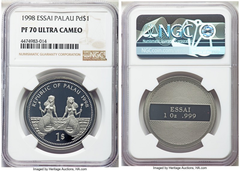 Republic palladium Proof Essai Dollar 1998 PR70 Ultra Cameo NGC, KM-Unl. Quite r...