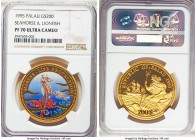 Republic gold Proof 200 Dollars 1995 PR70 Ultra Cameo NGC, KM44. Seahorse & Lionfish colorized. Displaying technical perfection and with a tiny, estim...