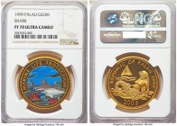 Republic gold Proof 200 Dollars 1999 PR70 Ultra Cameo NGC, Huguenin mint, KM37. A lovely modern proof and boasting an elite and perfect grade. AGW 0.9...