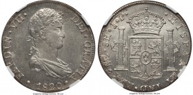 Ferdinand VII 8 Reales 1820 LM-JP MS63 NGC, Lima mint, KM117.1. Boldly-struck with virtually no weakness noted, however, the obverse and reverse legen...