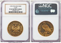 Republic gold Proof 500 Zlotych 1995 PR69 Ultra Cameo NGC, KM-Y295. A resplendent and practically perfect gem. AGW 0.9999 oz.

HID99912102018