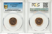 British Colony. Elizabeth II 3-Piece Certified gold Proof Set 1966 PCGS,  1) 10 Shillings - PR67, KM5 2) Pound - PR64, KM6 3) 5 Pounds - PR65, KM7 KM-...