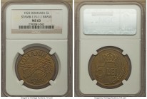 Ferdinand I brass Pattern 5 Lei 1922 MS63 NGC, KM-Pn195. A sizeable brass pattern, with an excellent strike, and truly choice surfaces throughout.

HI...