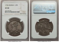 Catherine I Poltina 1726 XF40 NGC, Red mint, KM173, Bitkin-56 (R). A rare issue with sharp strike and full details.

HID99912102018