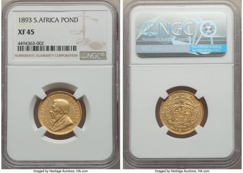 Republic gold Pond 1893 XF45 NGC, Pretoria mint, KM10.2. AGW 0.2352 oz.

HID9991...