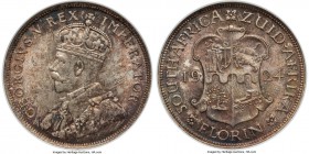 George V Florin 1924 MS64 NGC, KM18. Exhibiting a lovely mottled iridescence throughout that both darkens the fields and brightens the silvery devices...