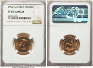 George VI gold Proof Pound 1952 PR67 Cameo NGC, KM43. One of just 3 examples graded PR67 Cameo by NGC and PCGS, with none higher. 

HID99912102018