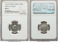 Republic nickel Pattern 10 Cents Over 5 Cents 1963 MS61 NGC, Hern-A21. Original estimated mintage of 50 examples. An intriguing pattern, and a predece...