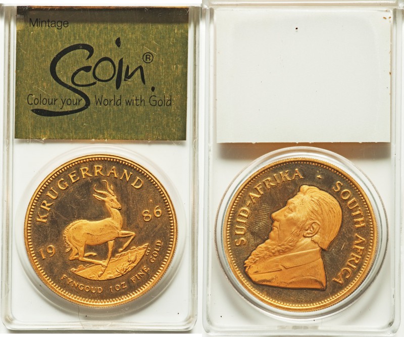 Republic gold Proof Krugerrand 1986,  KM73. Comes with "South African Gold Coin ...