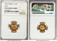 Republic 4-Piece Certified gold "Lion" Natura Proof Set 1994 PR69 Ultra Cameo NGC, 1) 1/10 Natura (1/10 oz), KM189 2) 1/4 Natura (1/4 oz), KM190 3) 1/...