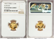 Republic 4-Piece Certified gold "Elephant" Natura Proof Set 1996 NGC, 1) 1/10 Natura (1/10 oz) - PR69 Ultra Cameo, KM201 2) 1/4 Natura (1/4 oz) - PR69...