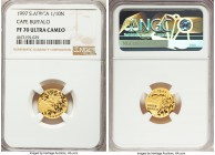 Republic 4-Piece Certified gold "Cape Buffalo" Natura Proof Set 1997 NGC, 1) 1/10 Natura (1/10 oz) - PR70 Ultra Cameo, KM207 2) 1/4 Natura (1/4 oz) - ...