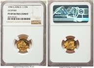 Republic 4-Piece Certified gold "Leopard" Natura Proof Set 1998 NGC, 1) 1/10 Ounce - PR69 Ultra Cameo, KM213 2) 1/4 Ounce - PR70 Ultra Cameo, KM214 3)...