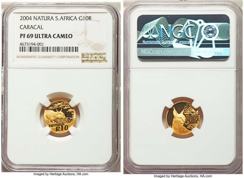 Republic 4-Piece Certified gold "Natura - Caracal" Rand Proof Set 2006 NGC, 1) 1...