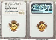 Republic 4-Piece Certified gold "Natura - Elephant" Proof Set 2008 NGC,  1) 10 Rand - PR70 Ultra Cameo, KM447 2) 20 Rand - PR69 Ultra Cameo, KM448 3) ...
