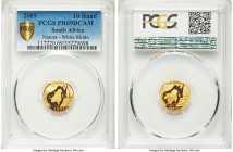 Republic 4-Piece Certified gold "White Rhino" Rand Proof Set 2009 PR69 Deep Cameo PCGS, 1) 10 Rand, KM471 2) 20 Rand, KM472 3) 50 Rand, KM473 4) 100 R...