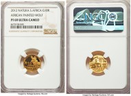 Republic 4-Piece Certified gold "Natura - African Painted Wolf" Rand Proof Set 2012 NGC, 1) 10 Rand - PR69 Ultra Cameo, KM525 2) 20 Rand - PR69 Ultra ...