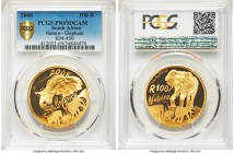 Republic gold Proof "Elephant" 100 Rand 2008 PR69 Deep Cameo PCGS, KM450. AGW 0.9991 oz. 

HID99912102018