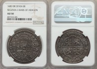 Charles II 8 Reales 1683 (Aqueduct)-B/R AU50 NGC, Segovia mint, cf. KM111 (unlisted date), Cal-410. An incredible state of preservation for this earli...