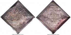 Charles III (Pretender) silver Medallic Klippe 1/2 Taler 1706 AU55 PCGS, VQR-14012. 53mm/14.75g. By G. F. Nurnberger. Obv. Austrian warrior slaying an...