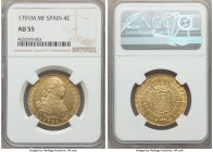 Charles IV gold 4 Escudos 1791 M-MF AU55 NGC, Madrid mint, KM436.1. Lustrous with a well-balanced strong strike.

HID99912102018